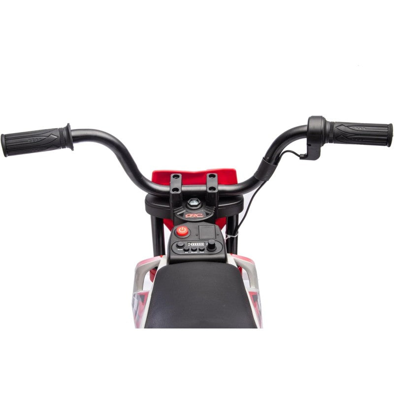 Moto Elettrica per Bambini 12V Super Cross Enduro con 2 Motori Potenti Acceleratore Manopola Ruote con Battistrada Bluetooth – Variante Rosso