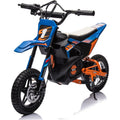 Moto Elettrica per Bambini Thunder Cross 24V 250W sedile in pelle accensione chiave acceleratore a manopola portata max 63kg – Variante Blu