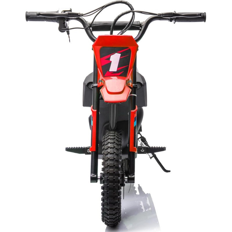 Moto Elettrica per Bambini Thunder Cross 24V 250W sedile in pelle accensione chiave acceleratore a manopola portata max 63kg – Variante Rosso