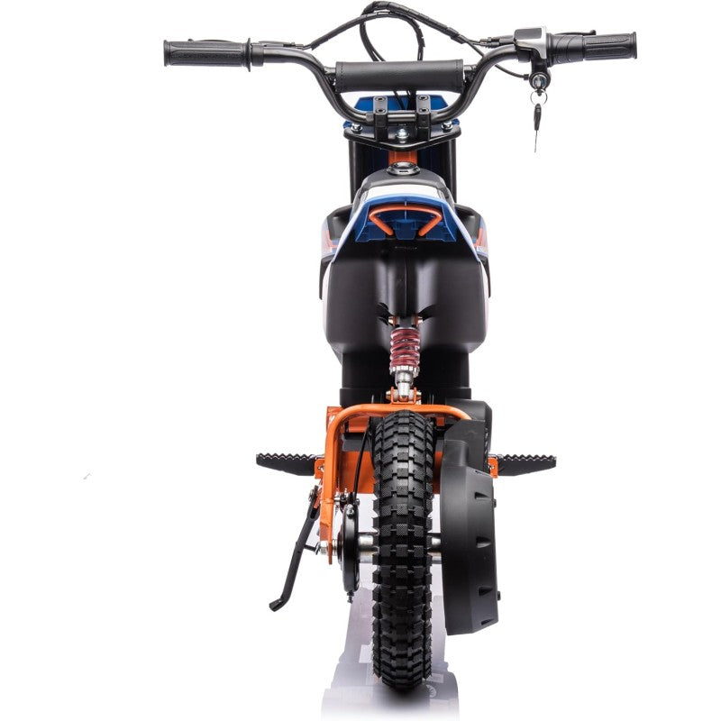 Moto Elettrica per Bambini Thunder Cross 24V 250W sedile in pelle accensione chiave acceleratore a manopola portata max 63kg – Variante Blu