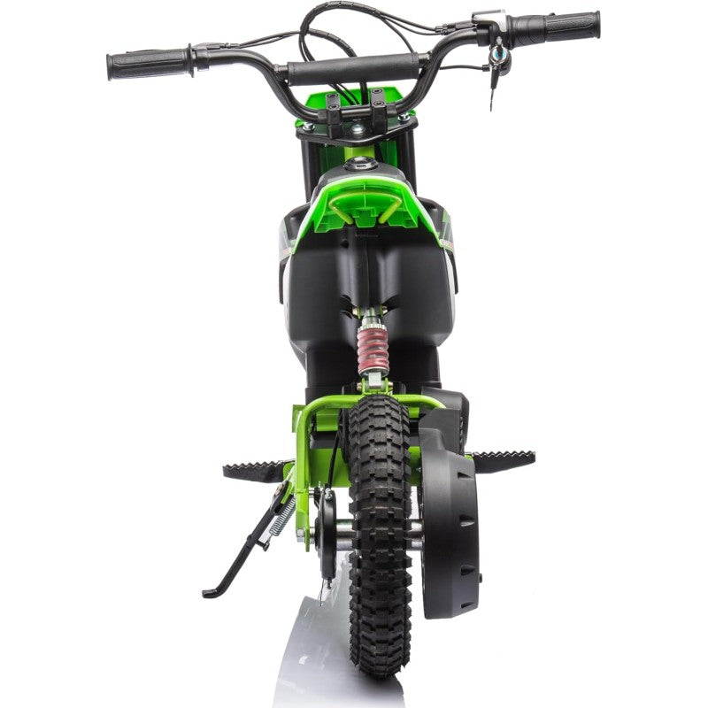 Moto Elettrica per Bambini Thunder Cross 24V 250W sedile in pelle accensione chiave acceleratore a manopola portata max 63kg – Variante Verde