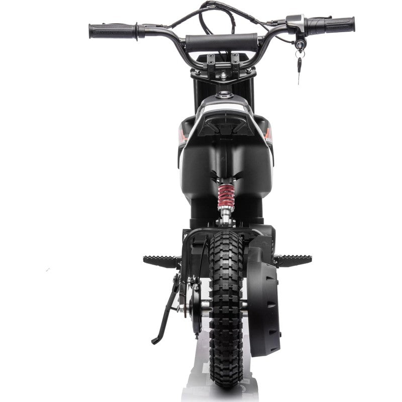 Moto Elettrica per Bambini Thunder Cross 24V 250W sedile in pelle accensione chiave acceleratore a manopola portata max 63kg – Variante Nero