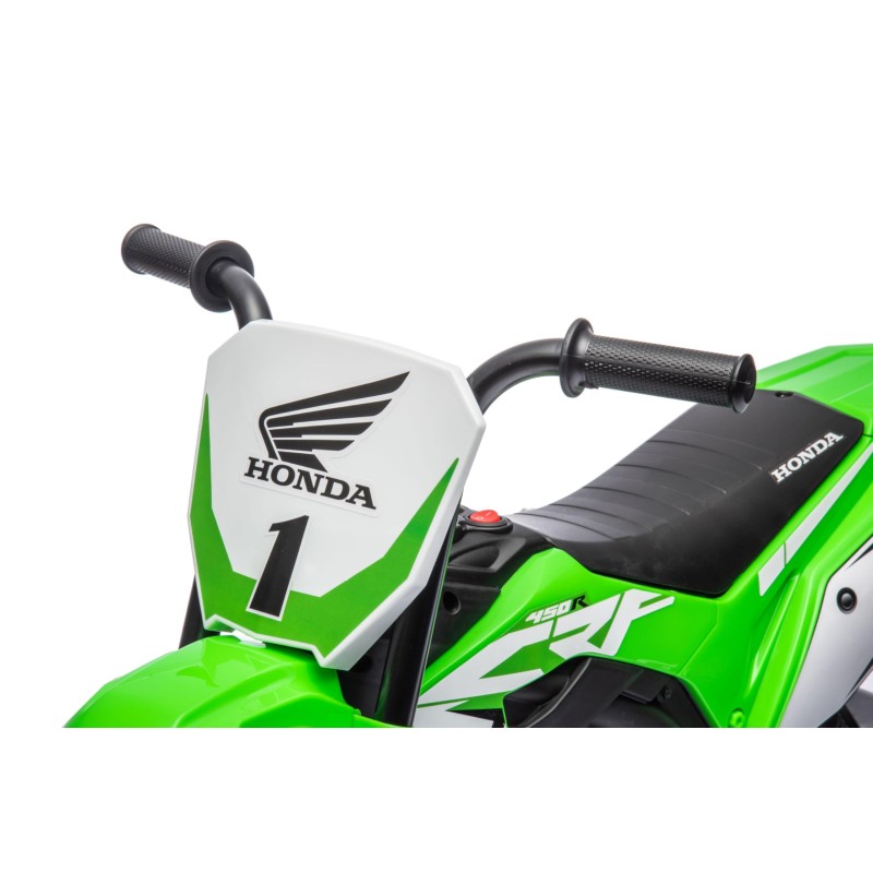 Moto Elettrica per bambini Trimoto Mini Cross Honda CRF450L - Mini Moto Triciclo 6 Volt con 3 Ruote e Suoni integrati – Variante Verde