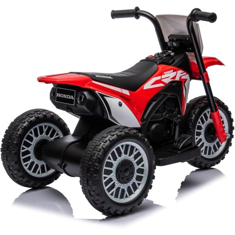 Moto Elettrica per bambini Trimoto Mini Cross Honda CRF450L - Mini Moto Triciclo 6 Volt con 3 Ruote e Suoni integrati – Variante Rosso