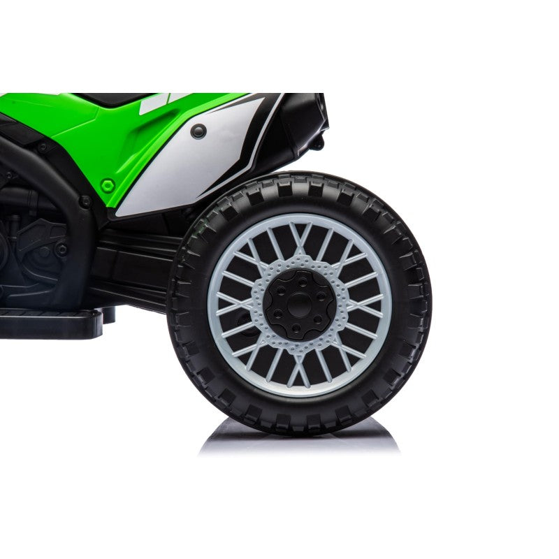 Moto Elettrica per bambini Trimoto Mini Cross Honda CRF450L - Mini Moto Triciclo 6 Volt con 3 Ruote e Suoni integrati – Variante Verde