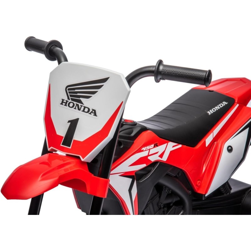 Moto Elettrica per bambini Trimoto Mini Cross Honda CRF450L - Mini Moto Triciclo 6 Volt con 3 Ruote e Suoni integrati – Variante Rosso