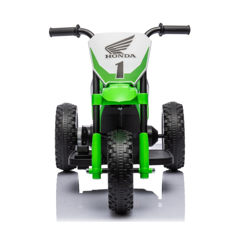 Moto Elettrica per bambini Trimoto Mini Cross Honda CRF450L - Mini Moto Triciclo 6 Volt con 3 Ruote e Suoni integrati – Variante Verde