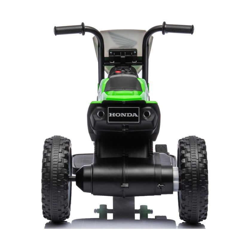 Moto Elettrica per bambini Trimoto Mini Cross Honda CRF450L - Mini Moto Triciclo 6 Volt con 3 Ruote e Suoni integrati – Variante Verde