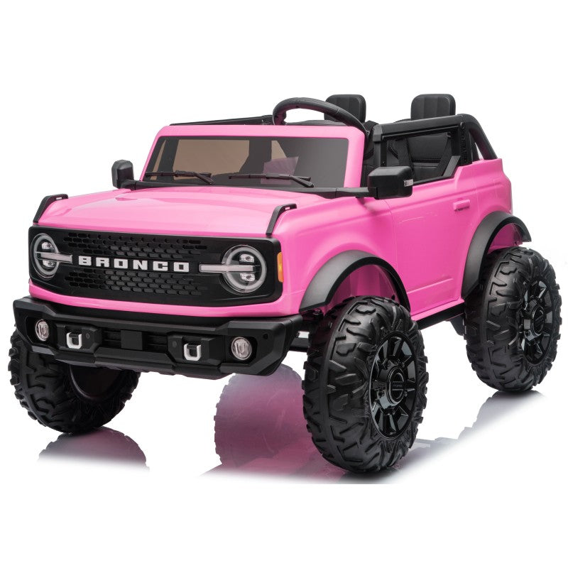 NUOVA Ford Bronco 24V Maxi Suv Fuoristrada 2 Posti Auto Elettrica per Bambini con Telecomando RUOTE GOMMA EVA-0995 - Rosa