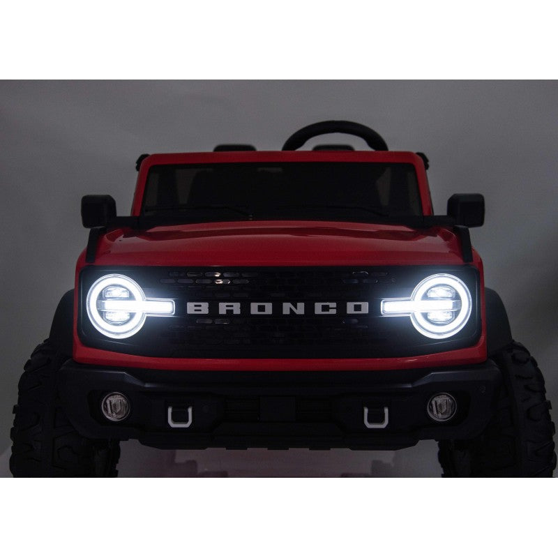 NUOVA Ford Bronco 24V Maxi Suv Fuoristrada 2 Posti Auto Elettrica per Bambini con Telecomando RUOTE GOMMA EVA-0995 – Variante Rosso