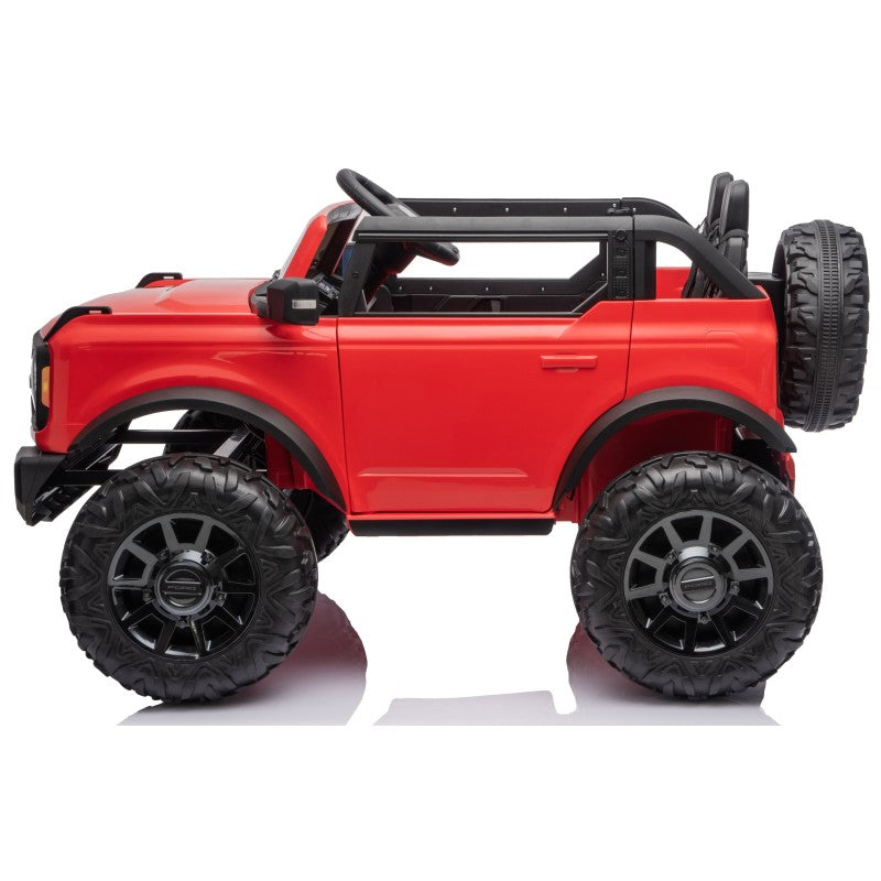 NUOVA Ford Bronco 24V Maxi Suv Fuoristrada 2 Posti Auto Elettrica per Bambini con Telecomando RUOTE GOMMA EVA-0995 – Variante Rosso