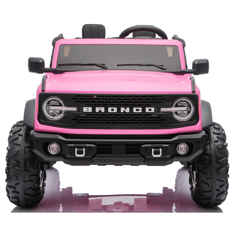 NUOVA Ford Bronco 24V Maxi Suv Fuoristrada 2 Posti Auto Elettrica per Bambini con Telecomando RUOTE GOMMA EVA-0995 – Variante Rosa