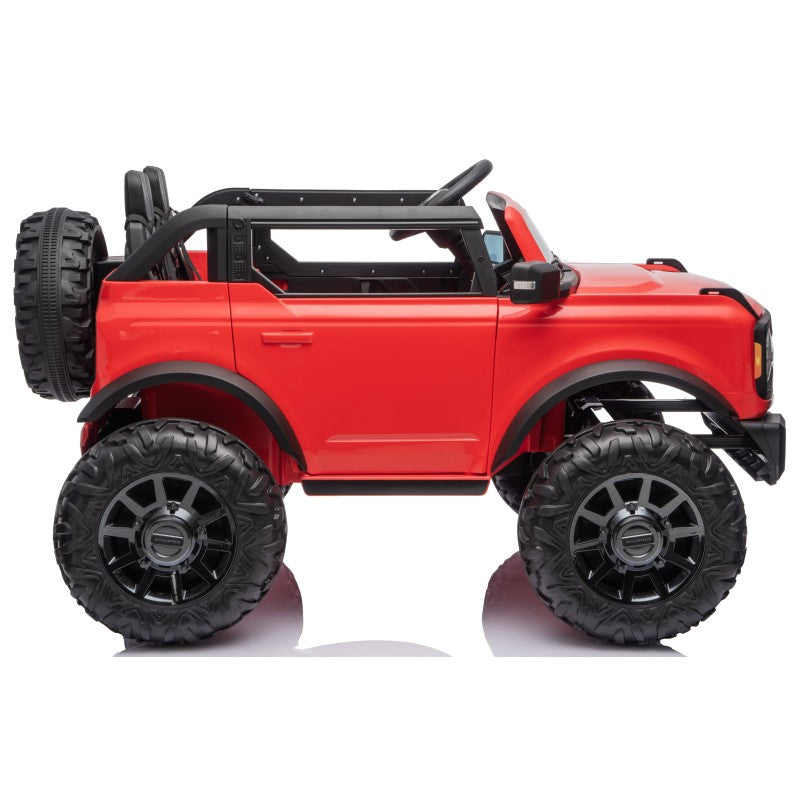 NUOVA Ford Bronco 24V Maxi Suv Fuoristrada 2 Posti Auto Elettrica per Bambini con Telecomando RUOTE GOMMA EVA-0995 – Variante Rosso