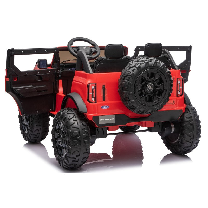 NUOVA Ford Bronco 24V Maxi Suv Fuoristrada 2 Posti Auto Elettrica per Bambini con Telecomando RUOTE GOMMA EVA-0995 – Variante Rosso