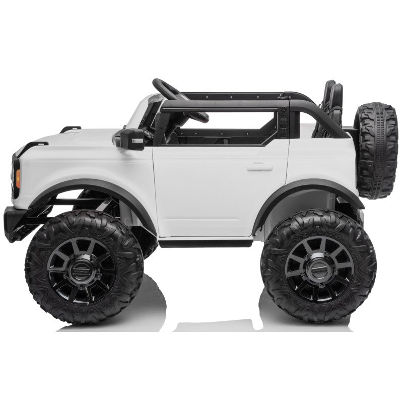 NUOVA Ford Bronco 24V Maxi Suv Fuoristrada 2 Posti Auto Elettrica per Bambini con Telecomando RUOTE GOMMA EVA-0995 – Variante Bianco