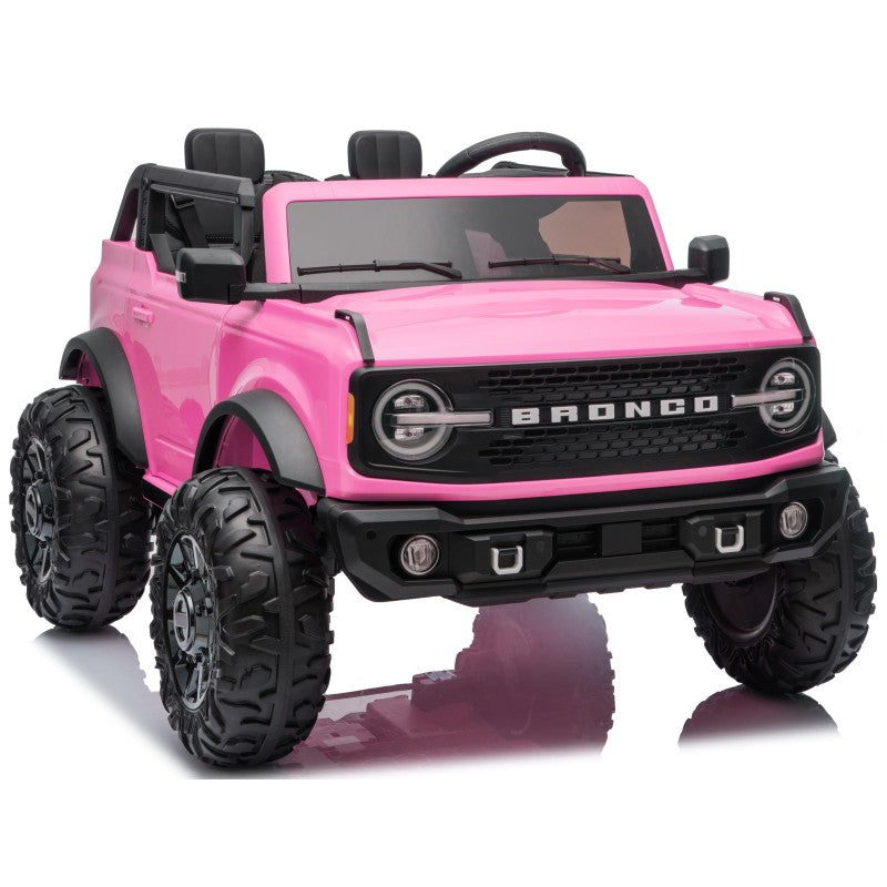 NUOVA Ford Bronco 24V Maxi Suv Fuoristrada 2 Posti Auto Elettrica per Bambini con Telecomando RUOTE GOMMA EVA-0995 – Variante Rosa