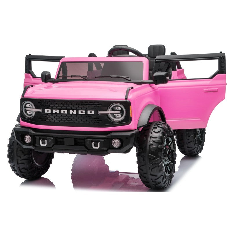NUOVA Ford Bronco 24V Maxi Suv Fuoristrada 2 Posti Auto Elettrica per Bambini con Telecomando RUOTE GOMMA EVA-0995 – Variante Rosa