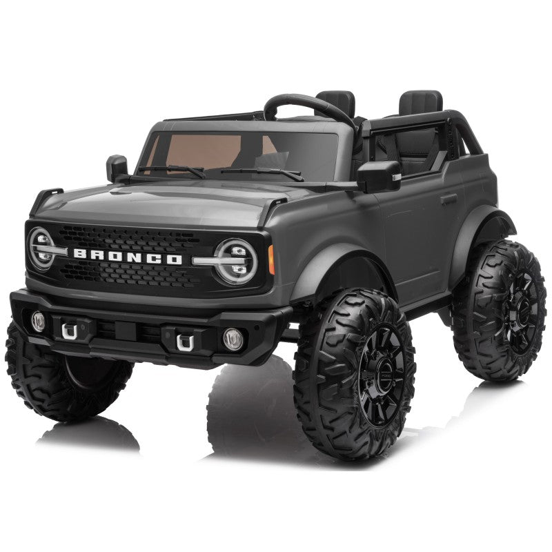NUOVA Ford Bronco 24V Maxi Suv Fuoristrada 2 Posti Auto Elettrica per Bambini con Telecomando RUOTE GOMMA EVA-0995 - Grigio