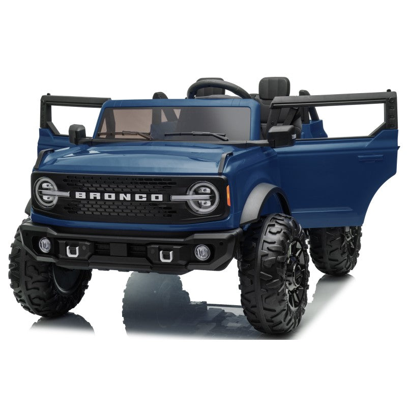 NUOVA Ford Bronco 24V Maxi Suv Fuoristrada 2 Posti Auto Elettrica per Bambini con Telecomando RUOTE GOMMA EVA-0995 – Variante Blu