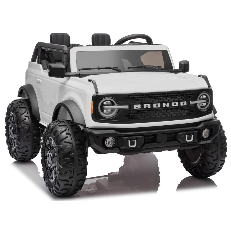 NUOVA Ford Bronco 24V Maxi Suv Fuoristrada 2 Posti Auto Elettrica per Bambini con Telecomando RUOTE GOMMA EVA-0995 – Variante Bianco