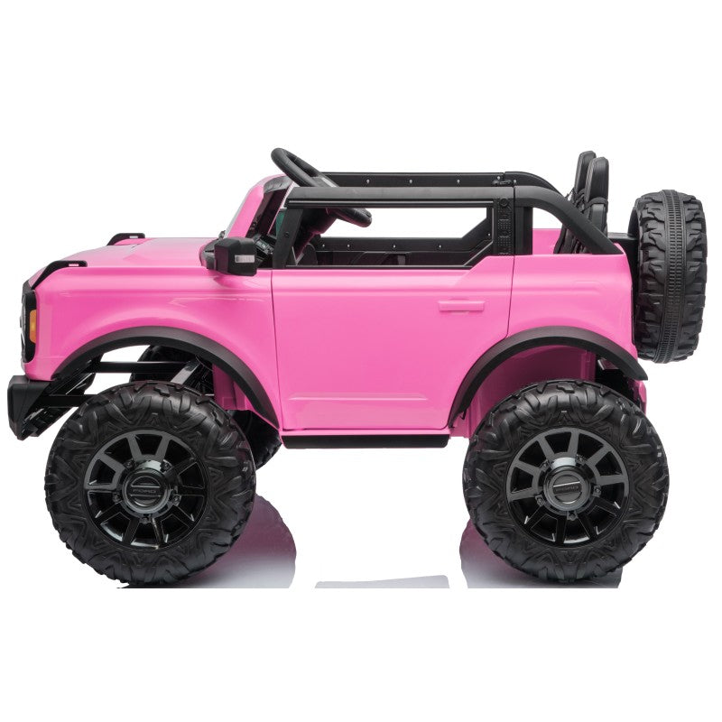 NUOVA Ford Bronco 24V Maxi Suv Fuoristrada 2 Posti Auto Elettrica per Bambini con Telecomando RUOTE GOMMA EVA-0995 – Variante Rosa
