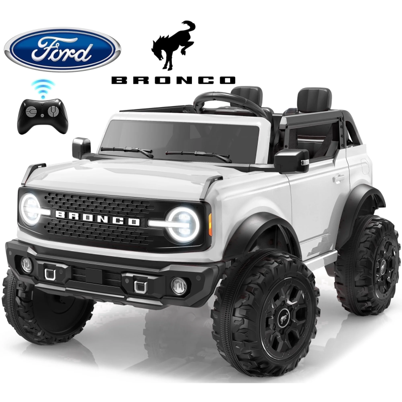 NUOVA Ford Bronco 24V Maxi Suv Fuoristrada 2 Posti Auto Macchina Elettrica per Bambini con Telecomando 0995 – Variante Bianco