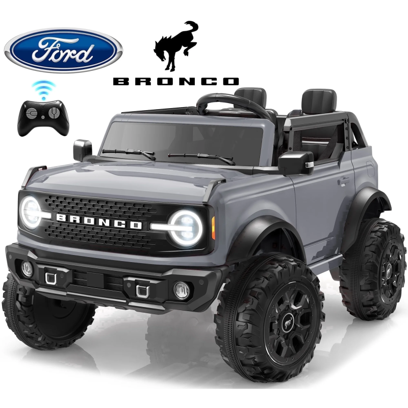 NUOVA Ford Bronco 24V Maxi Suv Fuoristrada 2 Posti Auto Macchina Elettrica per Bambini con Telecomando 0995 - Grigio