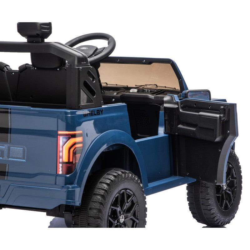 Nuovo Ford F150 Raptor 24V Auto Elettrica Macchina per Bambini Maxi Fuoristrada 2 Posti con Telecomando – Variante Blu Shelby