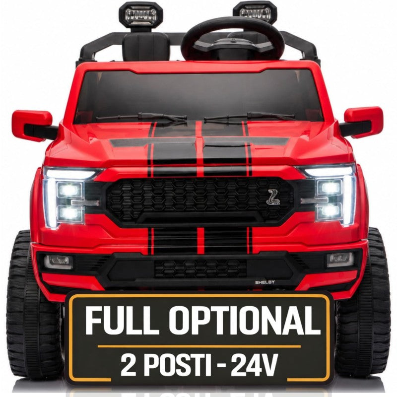 Nuovo Ford F150 Raptor 24V Auto Elettrica Macchina per Bambini Maxi Fuoristrada 2 Posti con Telecomando - Rosso Shelby