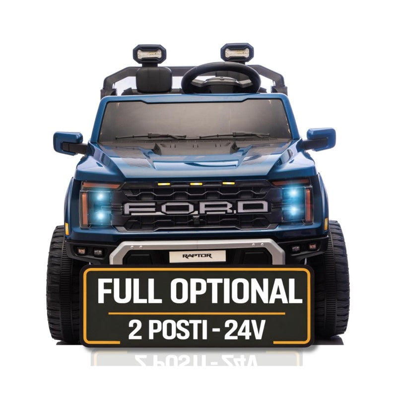 Nuovo Ford F150 Raptor 24V Auto Elettrica Macchina per Bambini Maxi Fuoristrada 2 Posti con Telecomando – Variante Blu