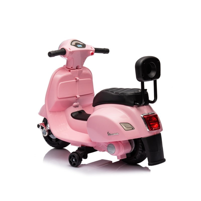 Piaggio Mini Vespa GTS Elettrica per Bambini con Sedile in Pelle Batteria 6Volt – Variante Rosa