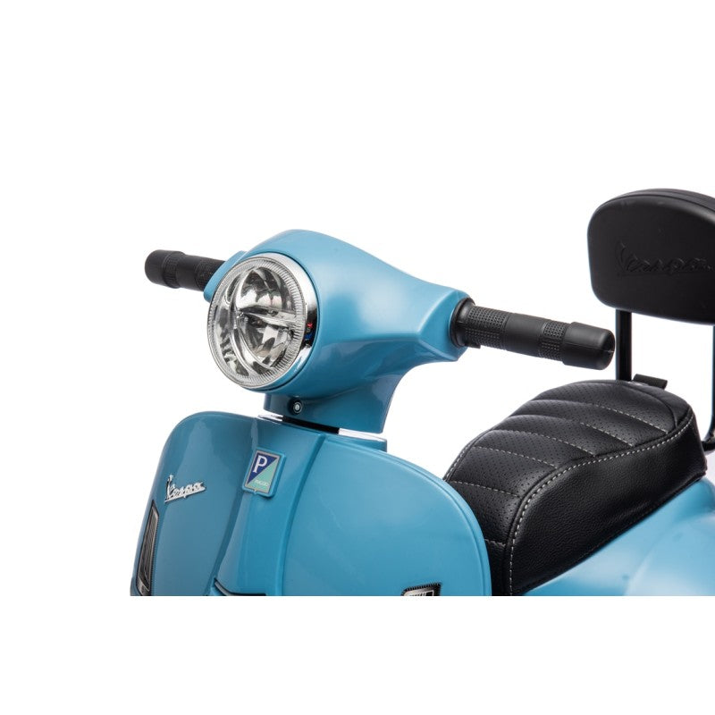 Piaggio Mini Vespa GTS Elettrica per Bambini con Sedile in Pelle Batteria 6Volt – Variante Azzurro