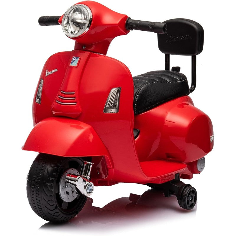 Piaggio Mini Vespa GTS Elettrica per Bambini con Sedile in Pelle Batteria 6Volt - Rosso