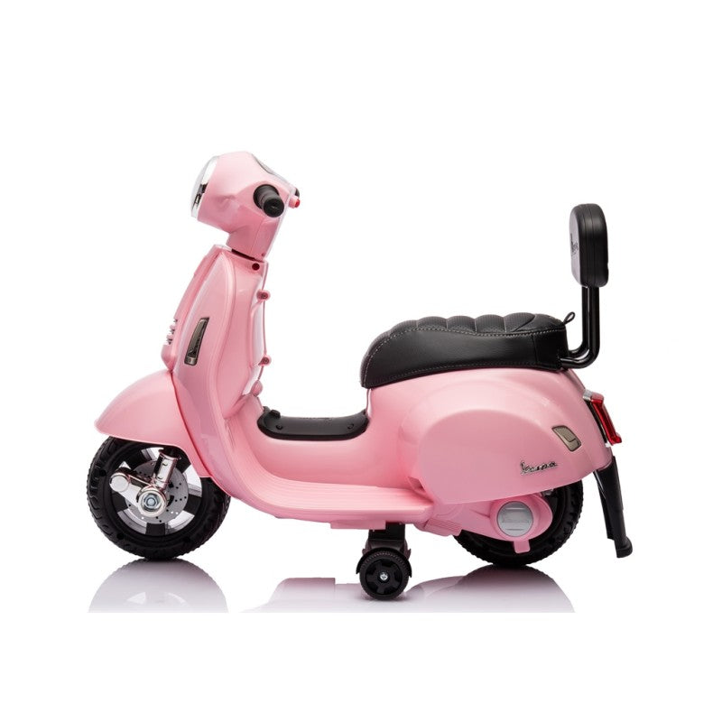 Piaggio Mini Vespa GTS Elettrica per Bambini con Sedile in Pelle Batteria 6Volt – Variante Rosa