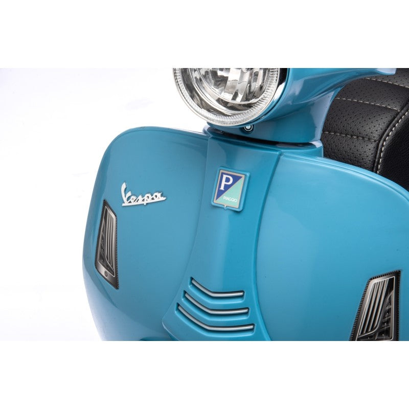 Piaggio Mini Vespa GTS Elettrica per Bambini con Sedile in Pelle Batteria 6Volt – Variante Azzurro