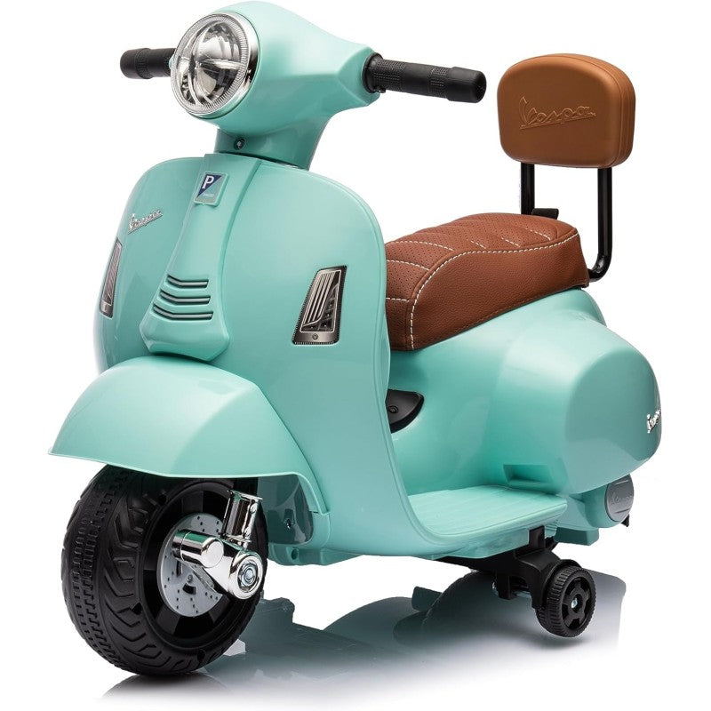Piaggio Mini Vespa GTS Elettrica per Bambini con Sedile in Pelle Batteria 6Volt - Verde Tiffany