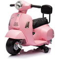 Piaggio Mini Vespa GTS Elettrica per Bambini con Sedile in Pelle Batteria 6Volt – Variante Rosa
