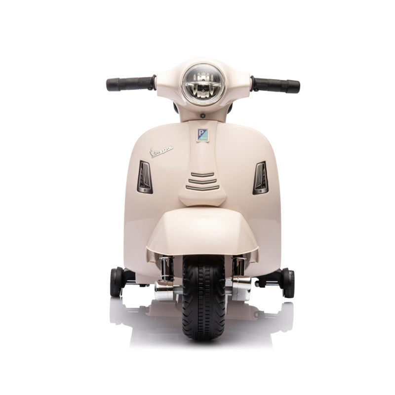 Piaggio Mini Vespa GTS Elettrica per Bambini con Sedile in Pelle Batteria 6Volt – Variante Bianco