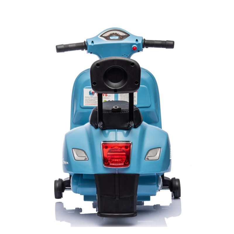 Piaggio Mini Vespa GTS Elettrica per Bambini con Sedile in Pelle Batteria 6Volt – Variante Azzurro
