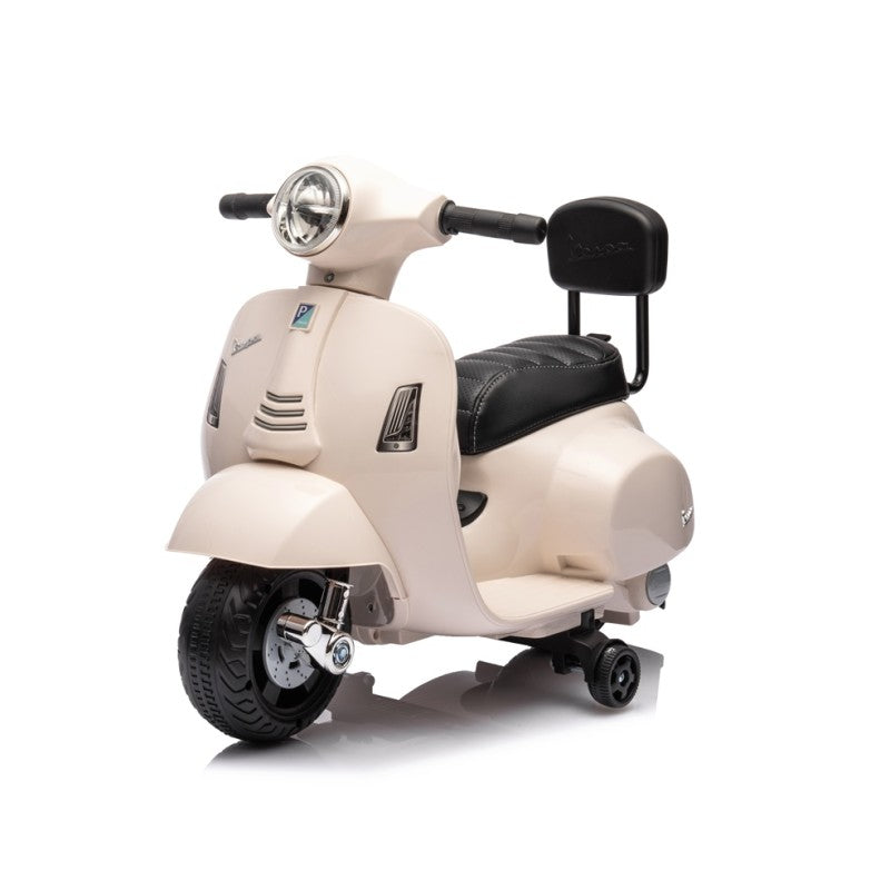 Piaggio Mini Vespa GTS Elettrica per Bambini con Sedile in Pelle Batteria 6Volt – Variante Bianco
