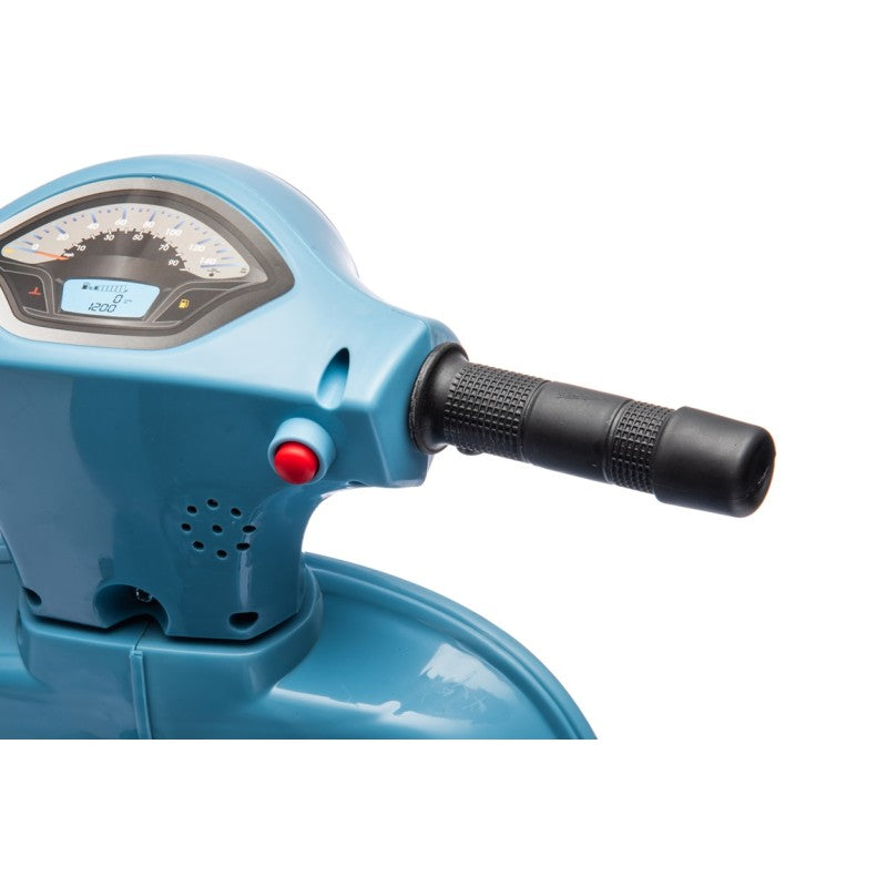 Piaggio Mini Vespa GTS Elettrica per Bambini con Sedile in Pelle Batteria 6Volt – Variante Azzurro