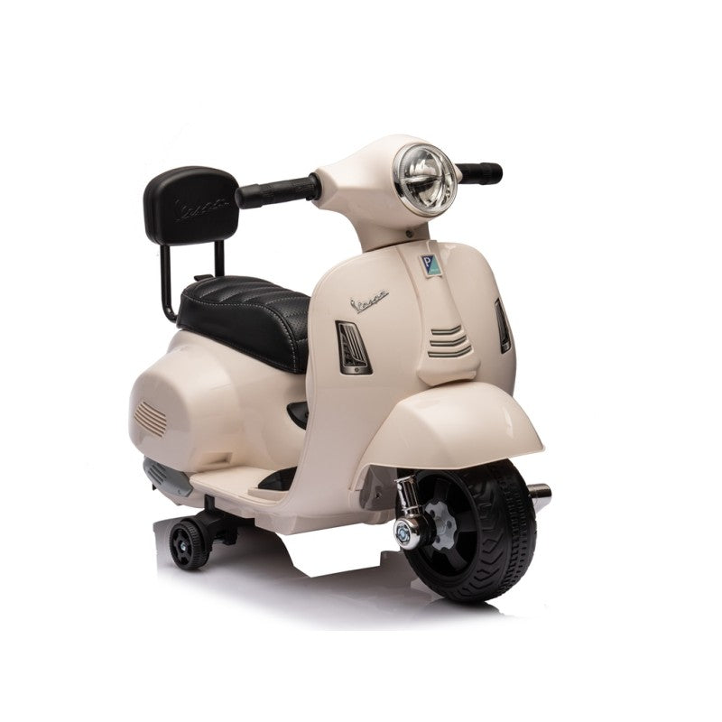 Piaggio Mini Vespa GTS Elettrica per Bambini con Sedile in Pelle Batteria 6Volt – Variante Bianco