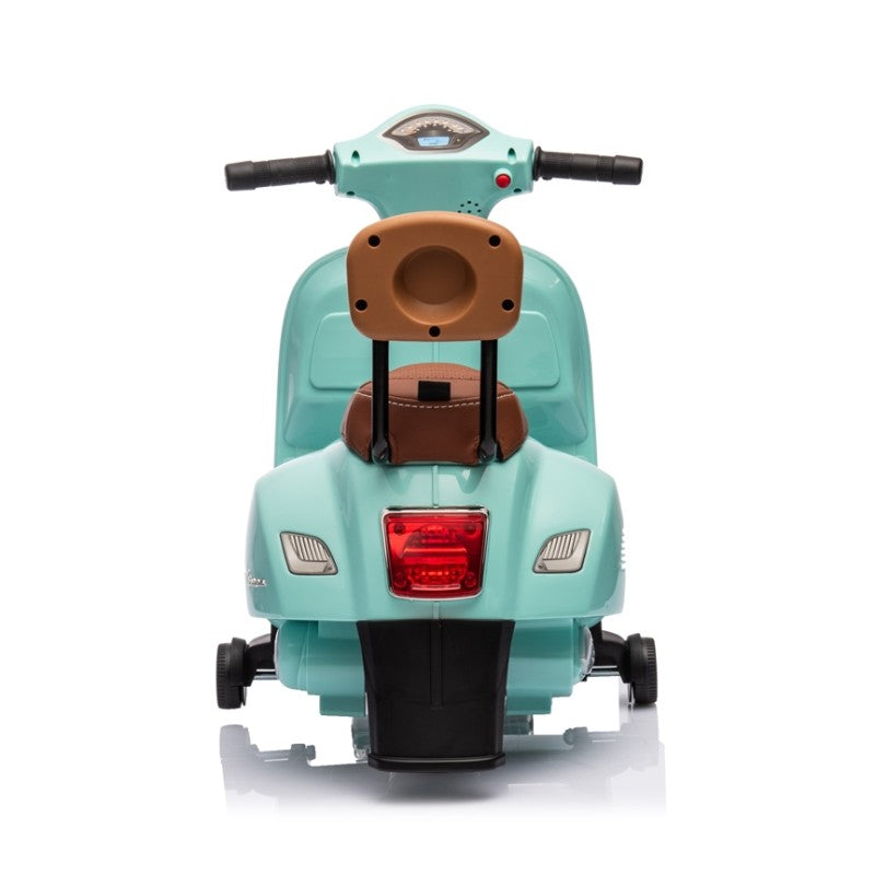Piaggio Mini Vespa GTS Elettrica per Bambini con Sedile in Pelle Batteria 6Volt – Variante Verde Tiffany