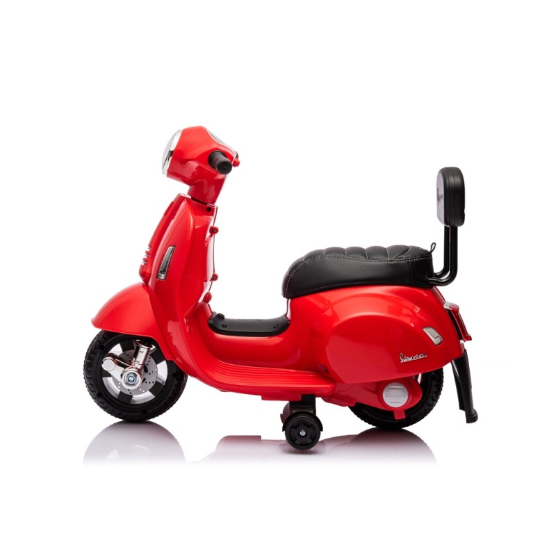 Piaggio Mini Vespa GTS Elettrica per Bambini con Sedile in Pelle Batteria 6Volt – Variante Rosso