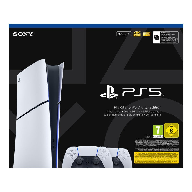 PS5 Console Digital Slim 825GB +2 Dualsense White ITA