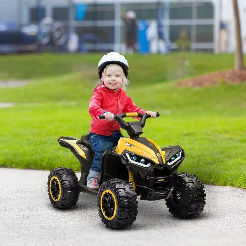 Quad Elettrico per Bambini 12V ATV - Quad per Bambini con Telecomando Doppio Motore Ammortizzatori Full Optional – Variante Giallo