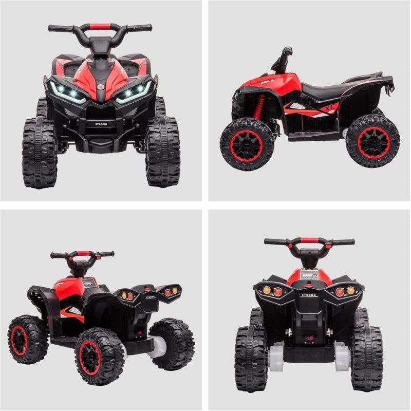 Quad Elettrico per Bambini 12V ATV - Quad per Bambini con Telecomando Doppio Motore Ammortizzatori Full Optional – Variante Rosso