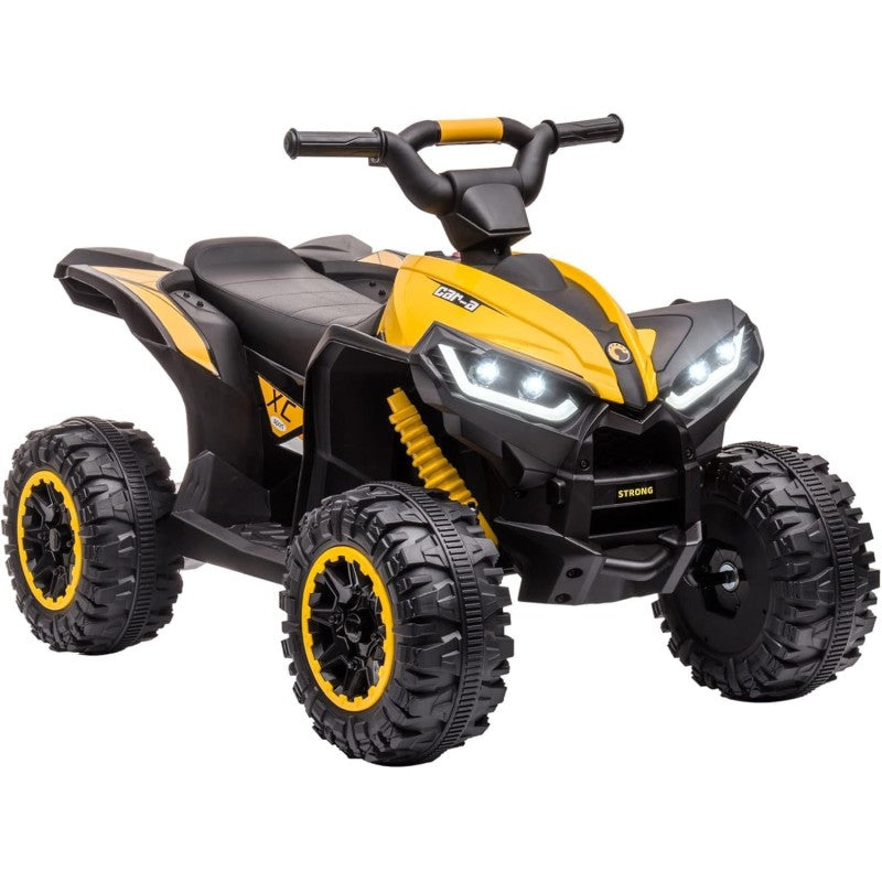 Quad Elettrico per Bambini 12V ATV - Quad per Bambini con Telecomando Doppio Motore Ammortizzatori Full Optional - Giallo