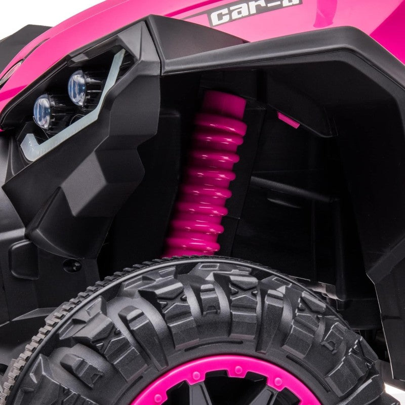 Quad Elettrico per Bambini 12V ATV - Quad per Bambini con Telecomando Doppio Motore Ammortizzatori Full Optional – Variante Rosa