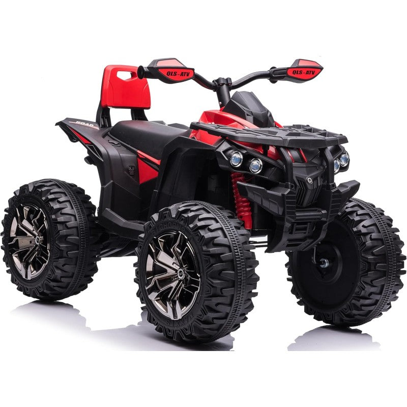 Quad Jungle ATV Elettrico 12V per Bambini con Ammortizzatori Reali Batteria Potenziata Schienale Ruote Grandi – Variante Rosso